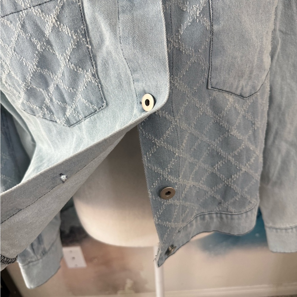 New In | Texture Contrast Jean Jacket - Picture 5 of 7